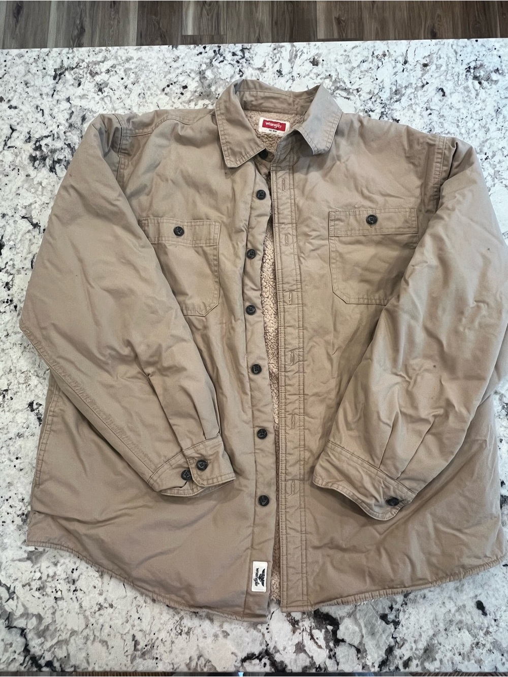 Wrangler Khaki Sherpa-Lined Field Jacket